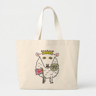 Patriotic Royal Sheep Large Tote Bag