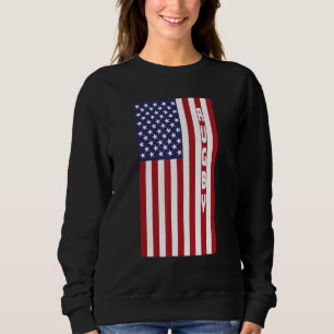 Patriotic Rugby Design American Flag Graphic Sweatshirt