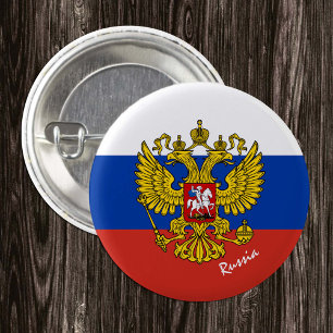 Patriotic Russia button, Emblem, Russian Flag 3 Cm Round Badge