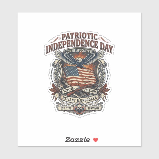 Patriotic Rust Flag Survivor Zombie Apocalypse Fre (Sheet)