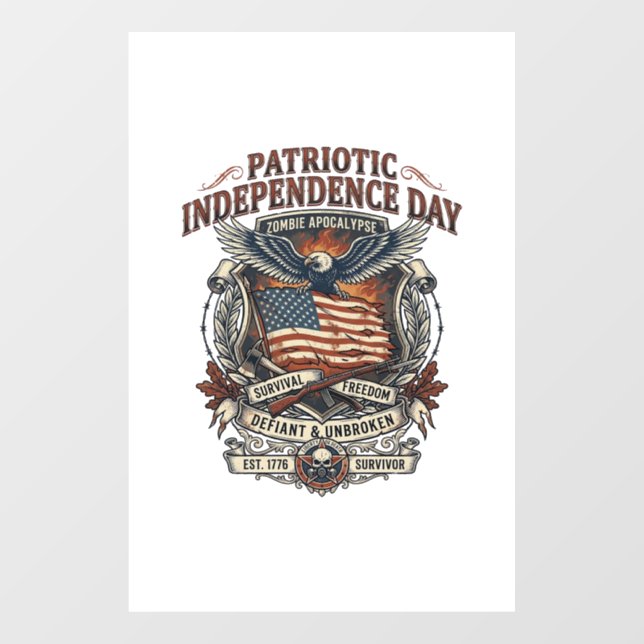 Patriotic Rust Flag Survivor Zombie Apocalypse Fre (Sheet)