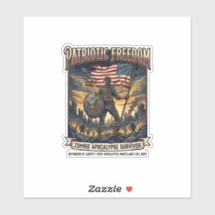 Patriotic Rust Flag Survivor Zombie Apocalypse Fre