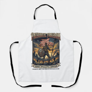 Patriotic Rust Flag Survivor Zombie Apocalypse Fre Apron
