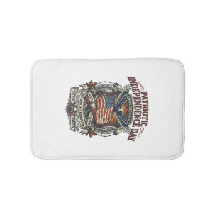 Patriotic Rust Flag Survivor Zombie Apocalypse Fre Bath Mat