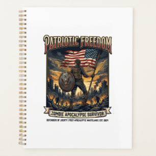 Patriotic Rust Flag Survivor Zombie Apocalypse Fre Planner