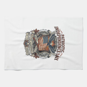 Patriotic Rust Flag Survivor Zombie Apocalypse Fre Tea Towel