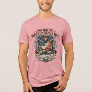 Patriotic Rust Flag Survivor Zombie Apocalypse Fre Tri-Blend Shirt
