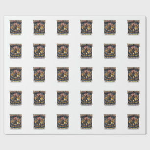 Patriotic Rust Flag Survivor Zombie Apocalypse Fre Wrapping Paper