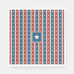 Patriotic Rustic American Stars & Stripes Heritage Napkin