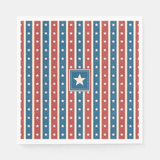 Patriotic Rustic American Stars & Stripes Heritage Napkin
