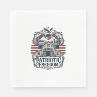 Patriotic Rustic Barn Wedding Napkin