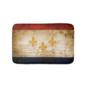 Patriotic Rustic Flag of New Orleans Bath Mat