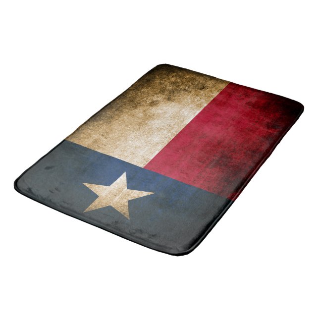 Patriotic Rustic Flag of Texas Bath Mat (Angled)