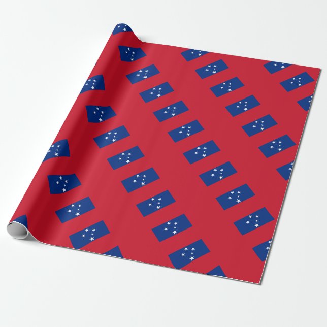 Patriotic Samoa Island flag Wrapping Paper (Unrolled)