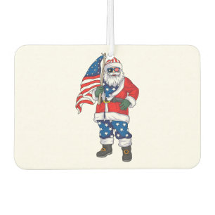 Patriotic Santa American Christmas 4th Of July San Car Air Freshener