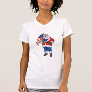 Patriotic Santa American Christmas 4th Of July San T-Shirt