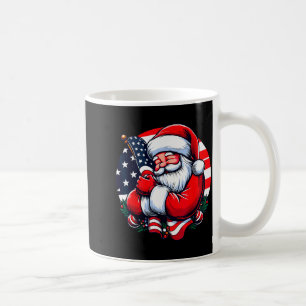 Patriotic Santa Claus Men Women Usa Flag Christmas Coffee Mug