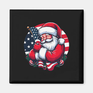 Patriotic Santa Claus Men Women Usa Flag Christmas Magnet