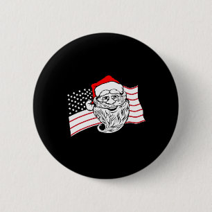 Patriotic Santa Claus Us American Flag Usa Christm 6 Cm Round Badge