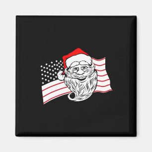 Patriotic Santa Claus Us American Flag Usa Christm Magnet