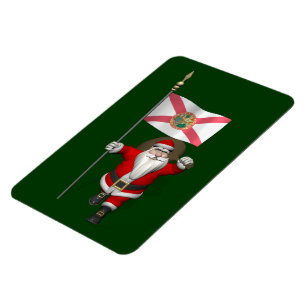 Patriotic Santa Claus Visiting Florida Magnet