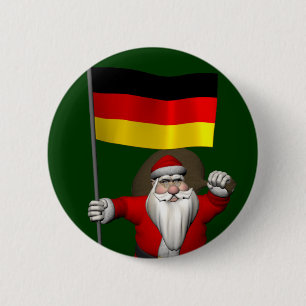 Patriotic Santa Claus With Ensign Of Germany 6 Cm Round Badge