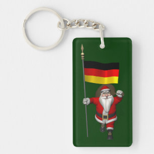 Patriotic Santa Claus With Ensign Of Germany Key Ring