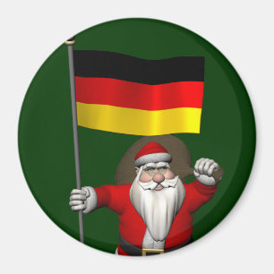Patriotic Santa Claus With Ensign Of Germany Magnet
