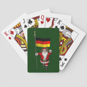 Patriotic Santa Claus With Ensign Of Germany Playing Cards