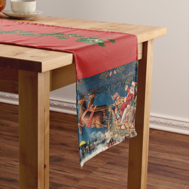 Patriotic Santa Long Table Runner (In Situ)