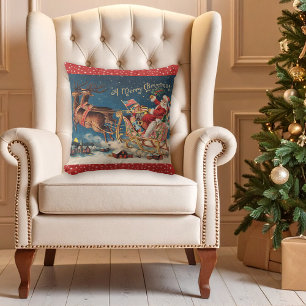 Patriotic Santa Merry Christmas Pillow