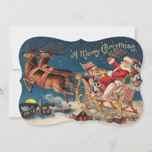 Patriotic Santa Mery Christmas Invitation