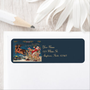Patriotic Santa Return Address Label