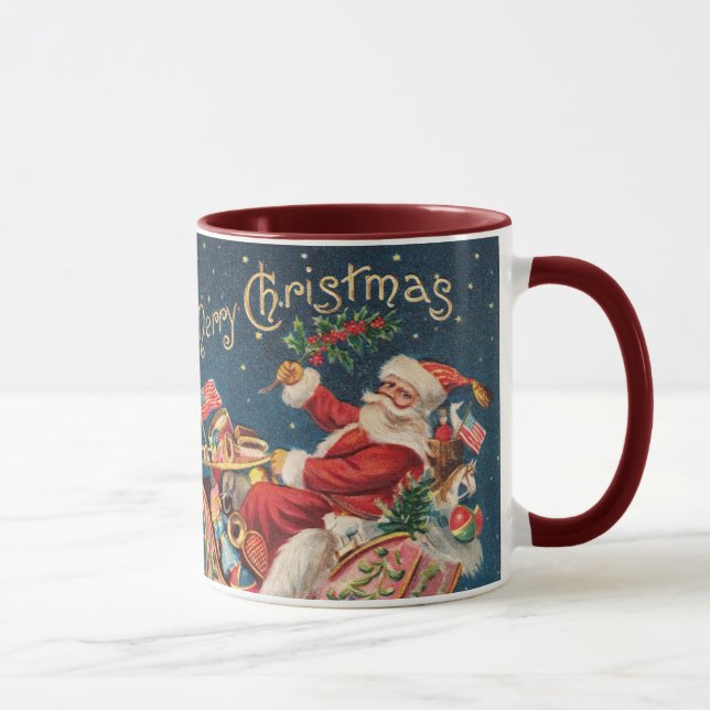 Patriotic Santa Small Merry Christmas Mug (Right)
