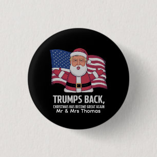 Patriotic Santa Trump Christmas Design American 3 Cm Round Badge