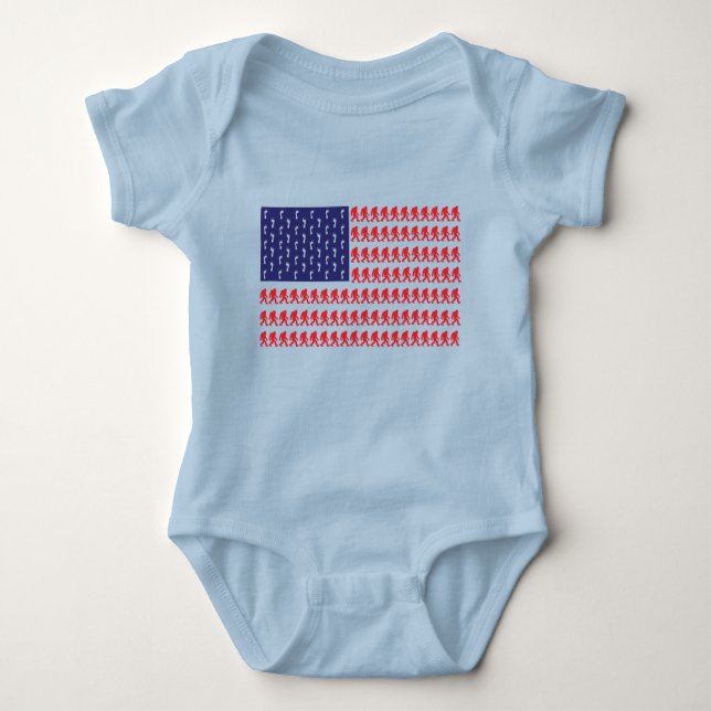 Patriotic Sasquatch Bigfoot Baby Bodysuit (Front)