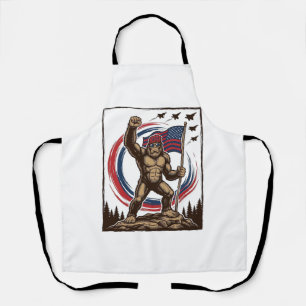 Patriotic Sasquatch Flag Vintage Apron