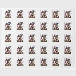 Patriotic Sasquatch Flag Vintage Wrapping Paper