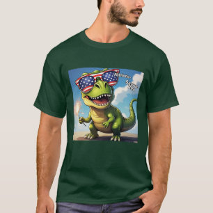 Patriotic-Saurus Rex Dinosaur Sparkler Men's T-Shirt
