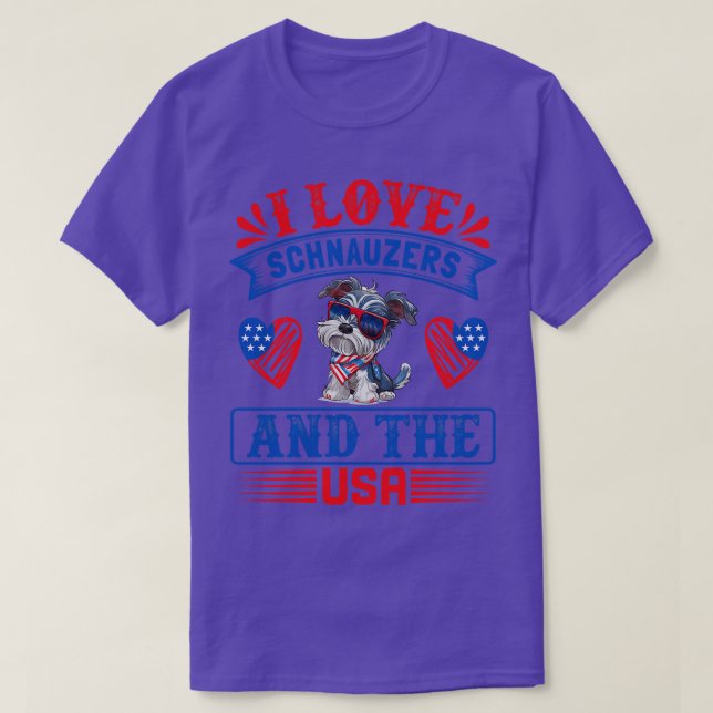 Patriotic Schnauzer Dog 2 T-Shirt (Design Front)