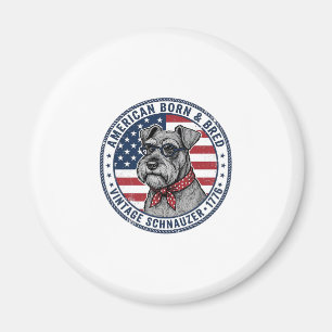 Patriotic Schnauzer Dog Vintage Magnet