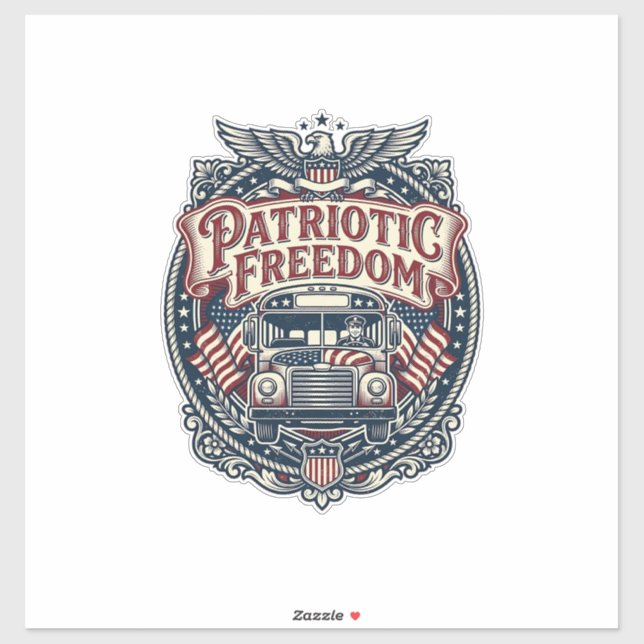 Patriotic School Bus Driver (Sheet)