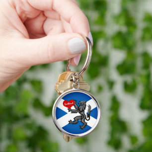 Patriotic Scotland, Rampant, Heart , Scottish Flag Key Ring
