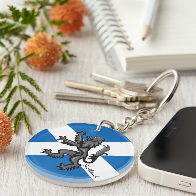 Patriotic Scotland, Scottish Flag & Rampant Key Ring (Front Right)
