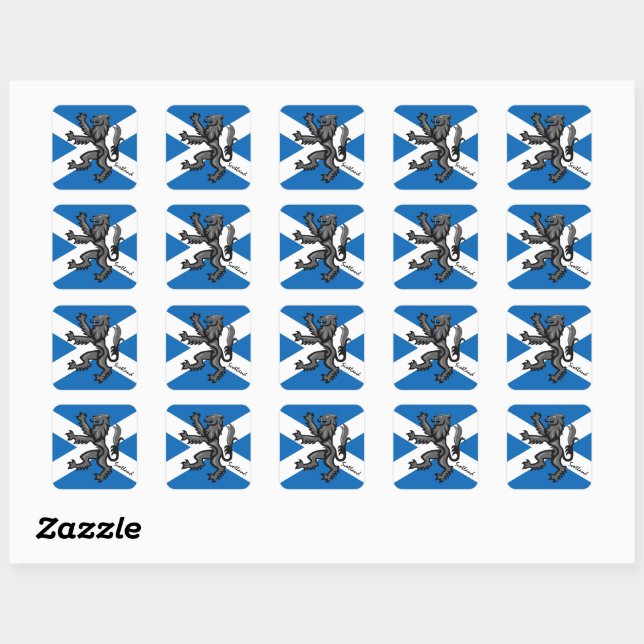 Patriotic Scotland & Scottish flag, Rampant Square Sticker (Sheet)