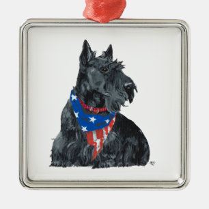 Patriotic Scottie Ornament
