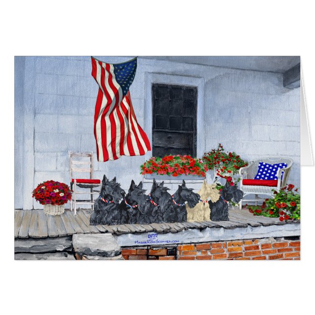 Patriotic Scotties Await the Big Parade (Front Horizontal)