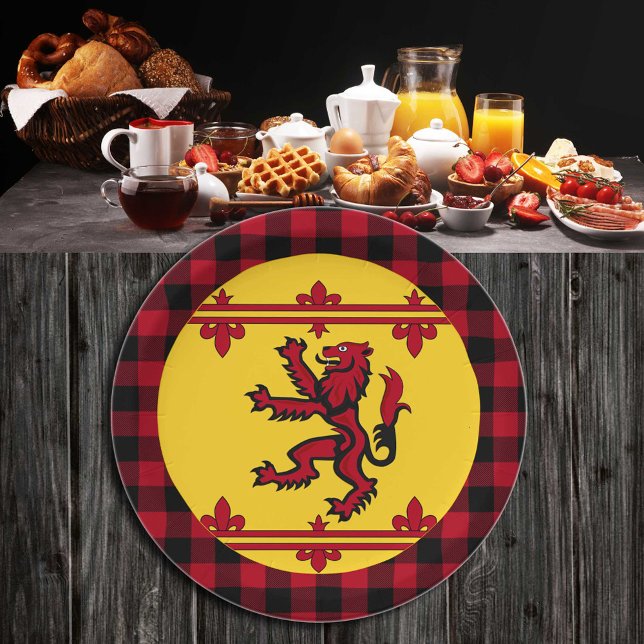 Patriotic Scottish Flag, Rampant, plaid, Scotland Paper Plate (Creator Uploaded)