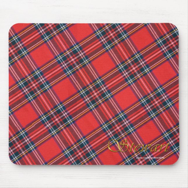 Patriotic Scottish Royal Clan Stewart Plaid Tartan Mouse Pad (Front)