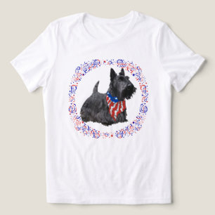 Patriotic Scottish Terrier Tri-Blend Shirt